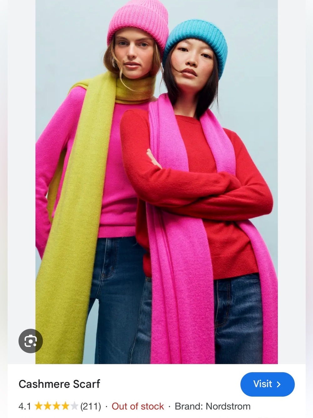 Nordstrom Vibrant Hot Pink Knit Wrap Scarf